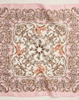 Baroque Print Silk-Texture Scarf – Elegant Square Scarf for Timeless Style