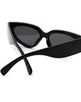 Retro Chic Narrow Bold 90s Women Cat Eye Sunglasses