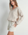 Frenchy Checker Pattern Drop Shoulder Sweater