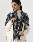 Women Paisley Print Tassel Triangle Scarf Warm Shawl Wrap