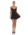 Lucy in The Sky Cutout Fit and Flare Dress in Black
