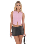 Denim Wrap Skort in Faded Black