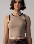 Lara Scalloped Ribbed Knit Top