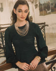 Gilda Glitter Flared Sweater