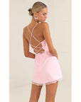 Lucy in The Sky Anise Corset Ruffle Dress in Pink
