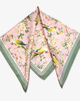 FLORAL BIRD PRINT SILKY FEEL BANDANA SCARF - sanitystyle
