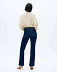 Holly Flare Jeans with Finished Hem & Slit