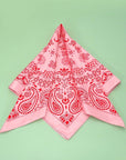 PAISLEY PINK SILKY FEEL BANDANA SCARF - sanitystyle