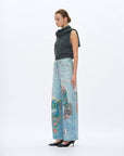 Patchwork Barrel Leg Jean