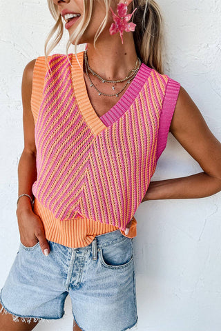 Connie Chevron Knit Sweater Vest