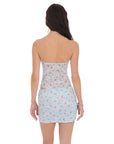 Lucy in The Sky Floral Lace Bodycon Two Piece Set in Blue