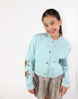 Velvet Animal Print Stars Bomber Jacket -TWEEN GIRL