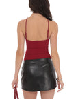 Lucy in the Sky Faux Leather Skort in Black