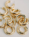 Hammered Gold Vintage Style Hoop Earrings