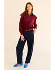Mar Zip-Up Ruffled Sweatshirt
