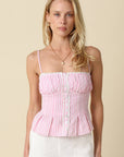 Taryn Pinstripe Peplum Cami Top