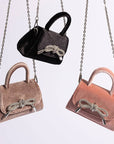 Sabrina Black Mini Velvet Top Handle Bag