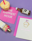 Make A Wish - Birthday Glass Bottle Safety Matches - Bright Pink