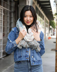 Boho Speckle Stripe Tassel Scarf