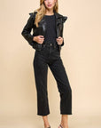 Janelle Ruffle Leather Jacket