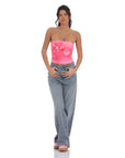 Lucy in The Sky Phae Floral Print Tube Top in Pink