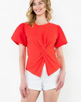 Polly Puff Sleeve Twist Front Top