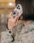 Hand-painted Dianthus Bracelet Phone Chain
