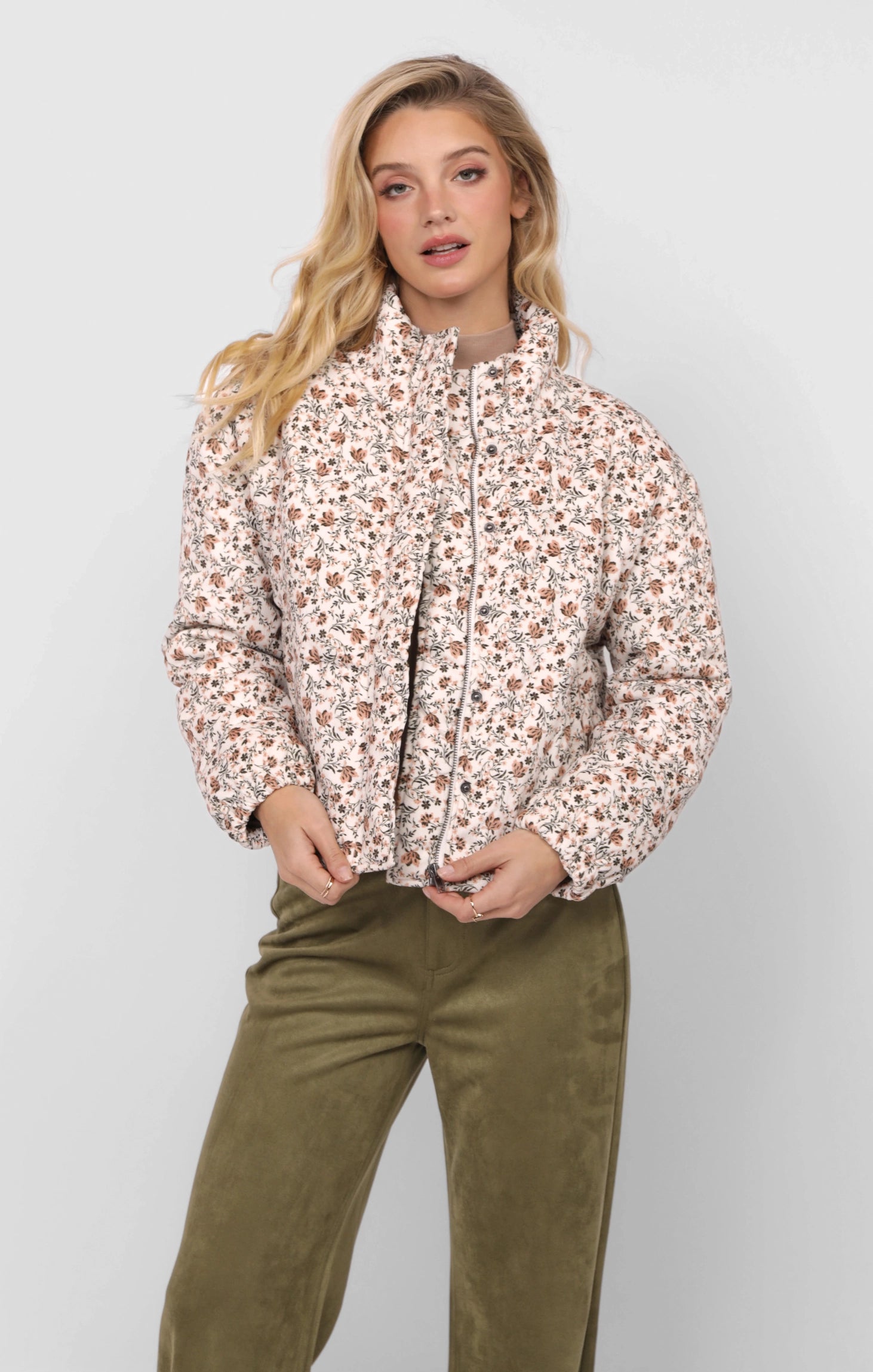 Just Looking Floral Cord Jacket