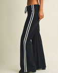 Side Stripe Low Waist Straight Leg Pants