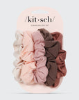 Assorted Textured Scrunchies 5pc Set - Terracotta