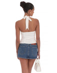 Dotted Halter Top in White