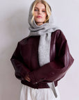 The Alpaca Hooded Scarf Blizzard Grey