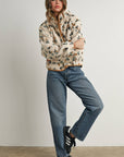 Titi Floral Print Fluffy Fleece Jacket