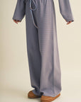 Striped Cotton Knit Wide Leg Pants
