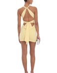 Lucy in the Sky Twist Open Back Dress in Yellow