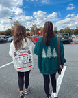 Sparkling Christmas Tree Embroidered Crewneck Sweatshirts