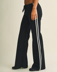 Side Stripe Low Waist Straight Leg Pants