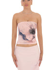 Lucy in the Sky Floral Tube Two Piece Set in Pink