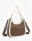 Reece Sherpa Trim Satchel/Shoulder Bag
