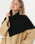 Ribbed Knit Turtleneck Shoulder Wrap Neck Warmer