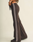 Side Stripe Low Waist Straight Leg Pants