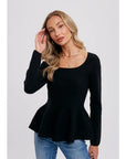 Clare Peplum Knit Top