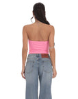 Lucy in The Sky Phae Floral Print Tube Top in Pink