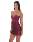 Lucy in the Sky Strapless Sweetheart-Cut Dress in Plum