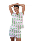 Pajama Short Set Tennis Pink/Green