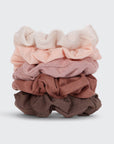 Assorted Textured Scrunchies 5pc Set - Terracotta