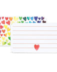 50 Piece Rainbow Hearts Mini Note Cards