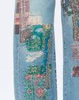Patchwork Barrel Leg Jean