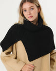 Ribbed Knit Turtleneck Shoulder Wrap Neck Warmer