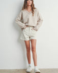 Frenchy Checker Pattern Drop Shoulder Sweater